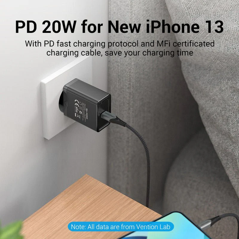 Vention 1-Port USB-C Wall Charger 20W EU-Plug - Image 4