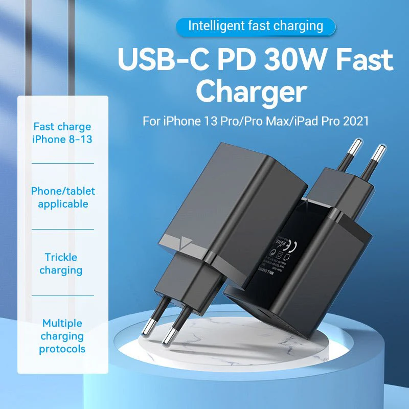 Vention 1-Port USB-C Wall Charger 30W EU-Plug - Image 3