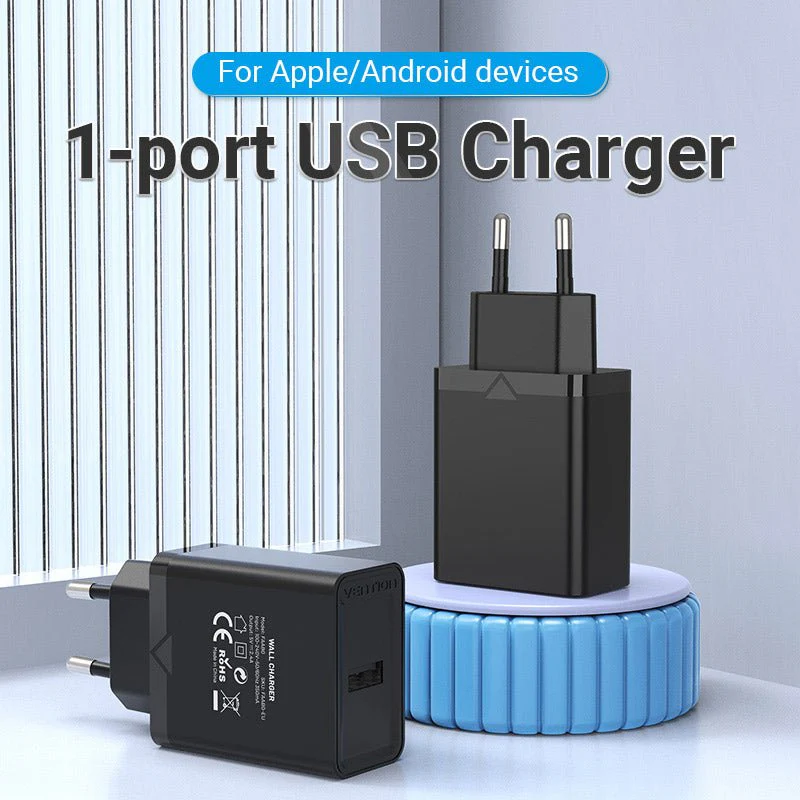 Vention 1-Port USB Wall Charger 12W EU-Plug - Image 3