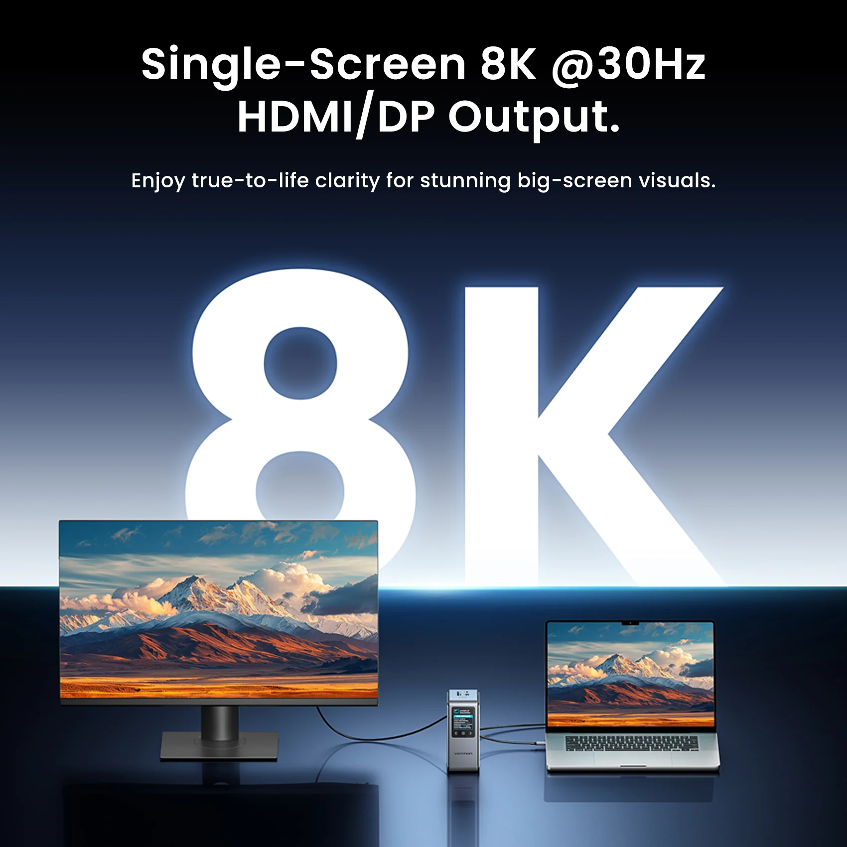13-in-1 USB-C 8K Vertical Docking Station with Digital Display - Image 6