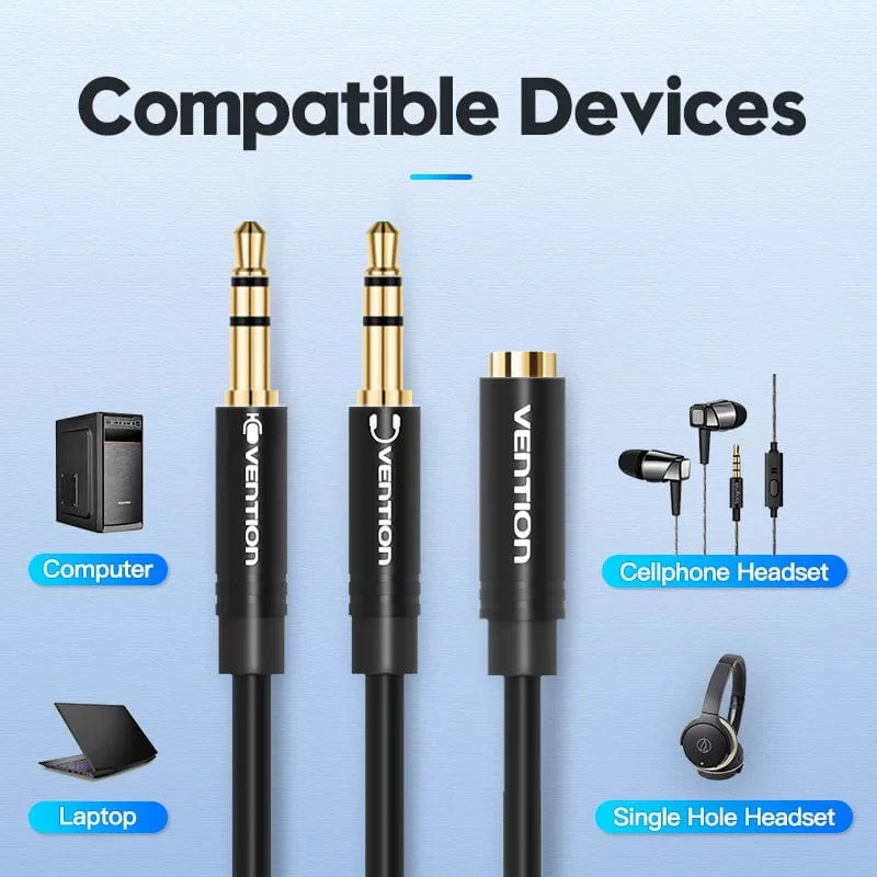 Vention 2 in 1 3.5mm Audio Cable - Image 6