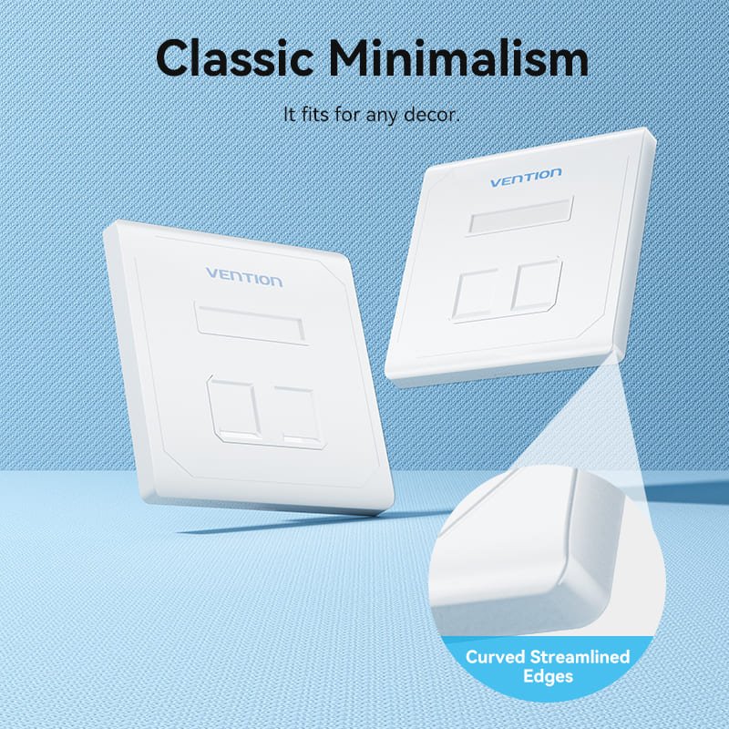 Vention 2-Port Keystone Jack Wall Plate - Image 3