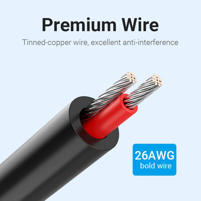 Vention 3.5MM Male to 2-Male RCA Adapter Cable Black - Image 4