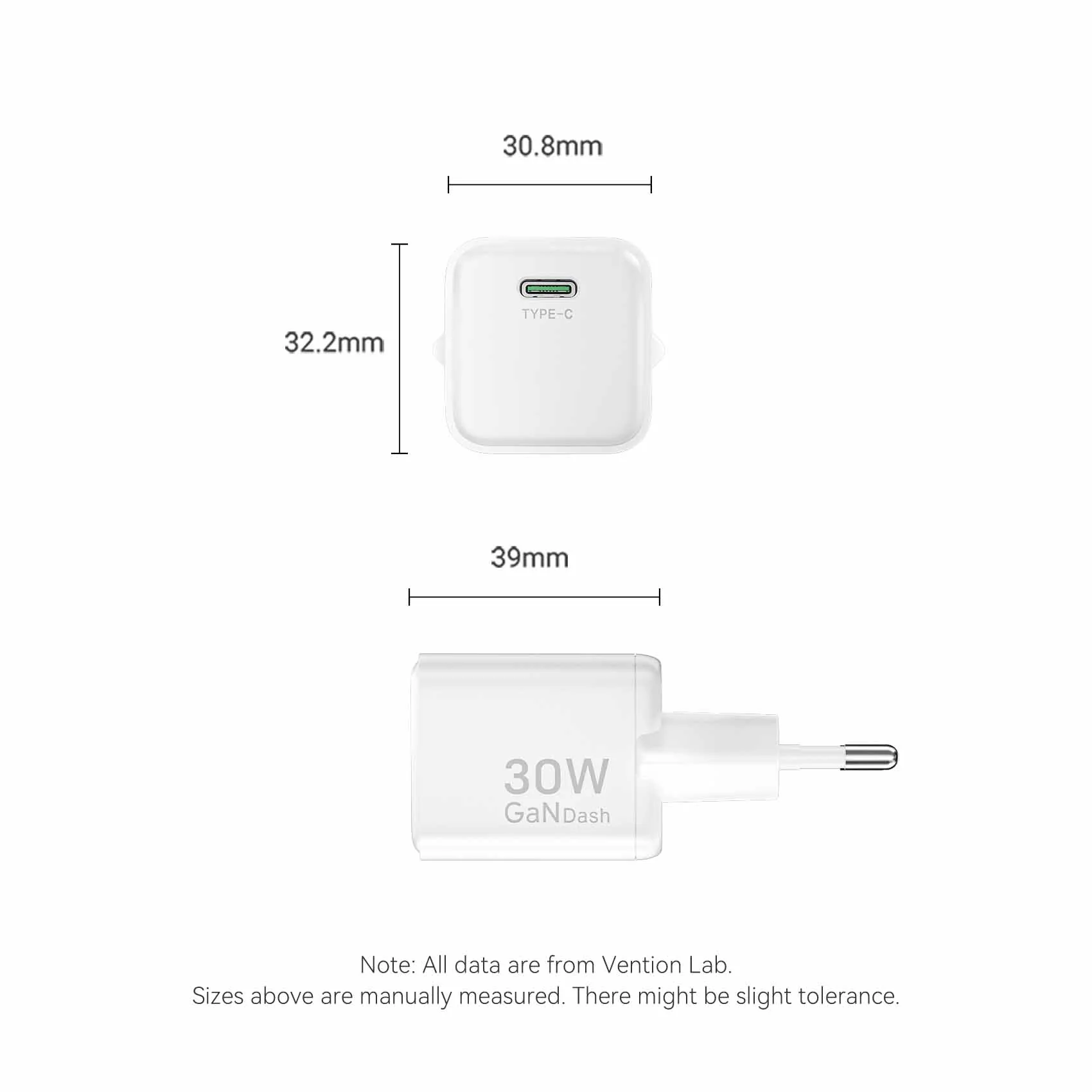 Vention 1-Port USB-C GaN Charger (30W) EU-Plug - Image 11