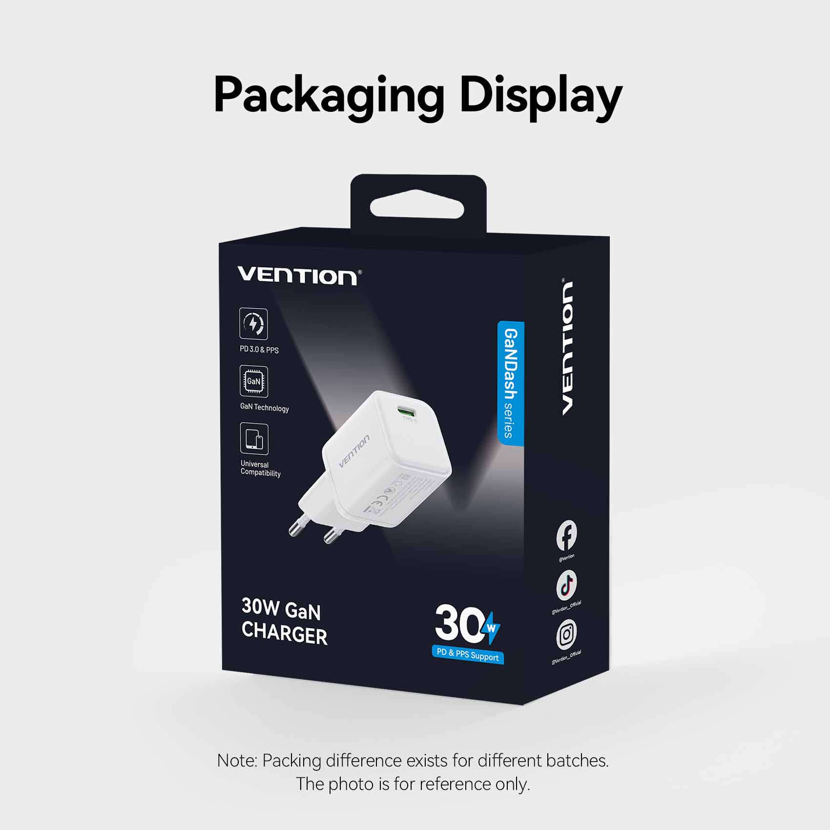 Vention 1-Port USB-C GaN Charger (30W) EU-Plug - Image 12