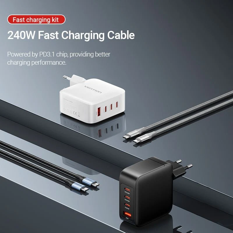 Vention 4-Port USB (C + C + C + A) GaN Charging Kit (140W/140W/30W/30W) EU-Plug - Image 13