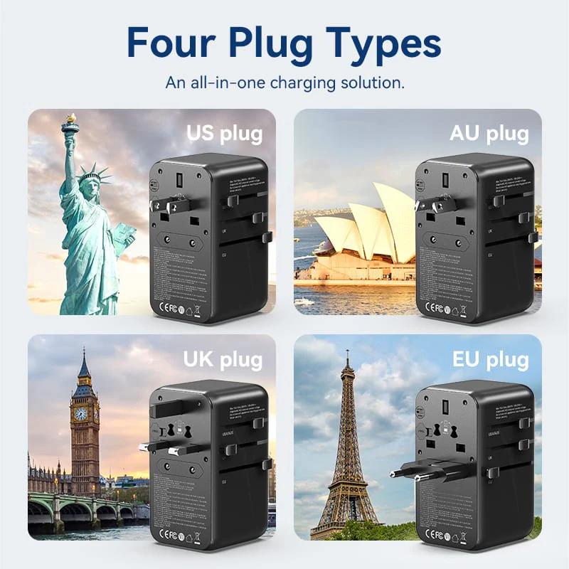 Vention 4-Port USB (C+C+A+A) GaN Universal Travel Adapter (100W/100W/20W/18W) - Image 11
