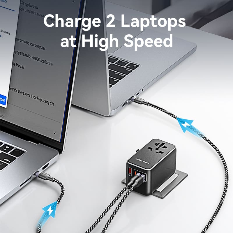 Vention 4-Port USB (C+C+A+A) GaN Universal Travel Adapter (100W/100W/20W/18W) - Image 7