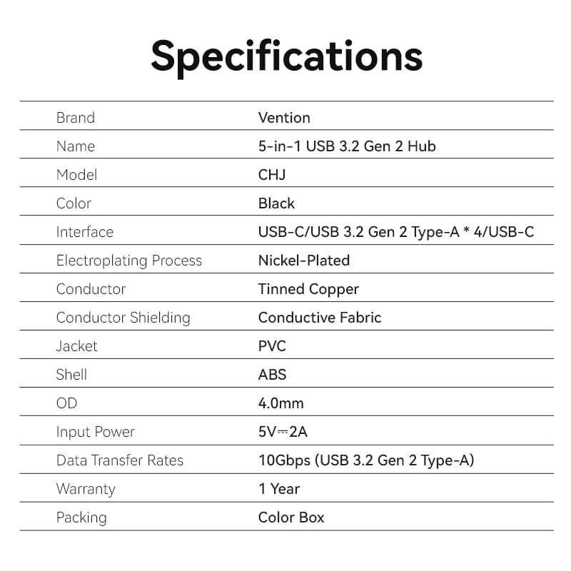 Vention 5-in-1 USB 3.2 Gen 2 Hub - Image 11