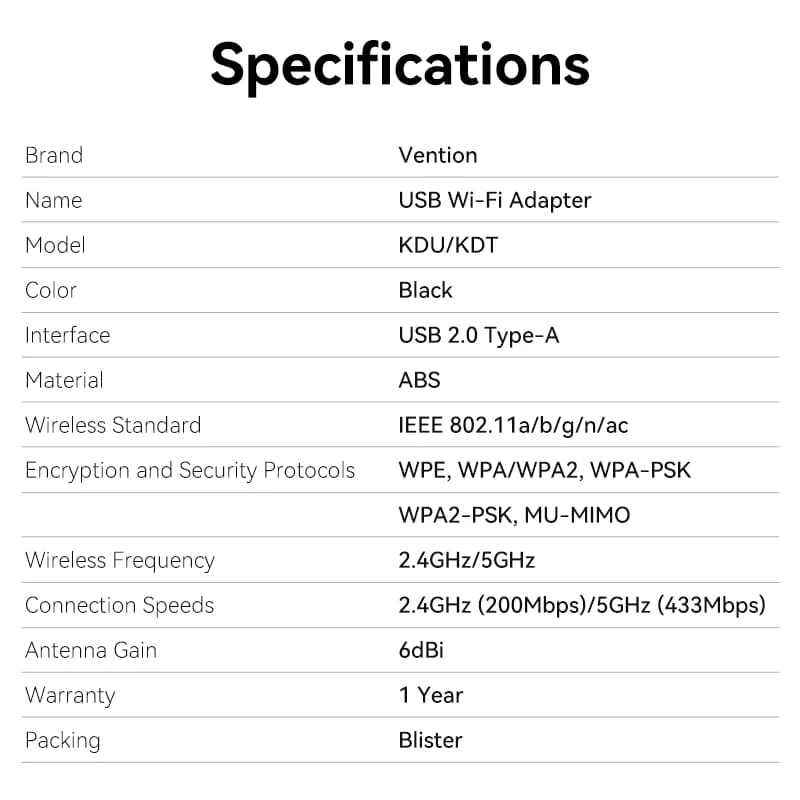 Vention USB Wi-Fi Adapter - Image 7