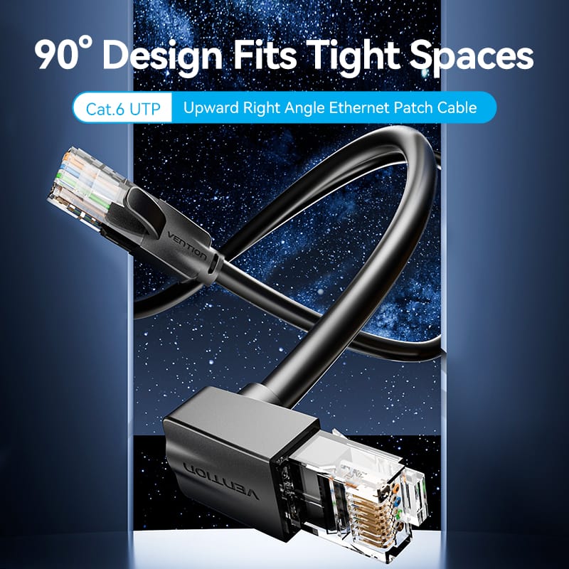 Vention Cat6 UTP Right Angle Ethernet Patch Cable - Image 2