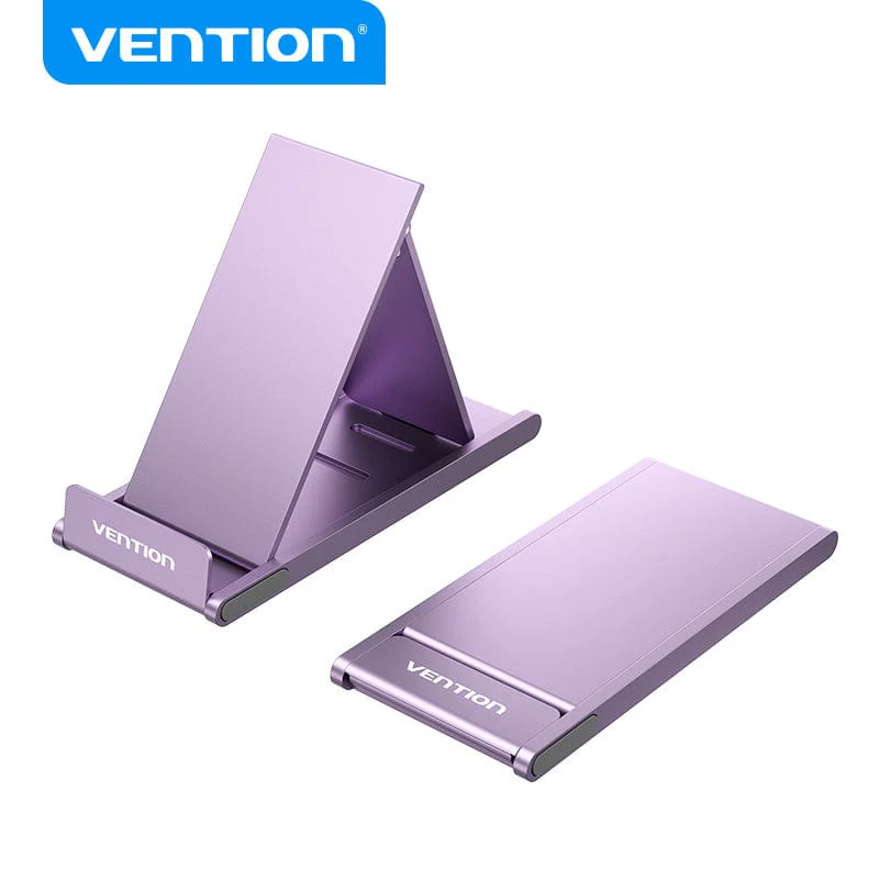 Vention Portable 3-Angle Cell Phone Stand Holder for Desk Gray Aluminium Alloy Type - Image 2
