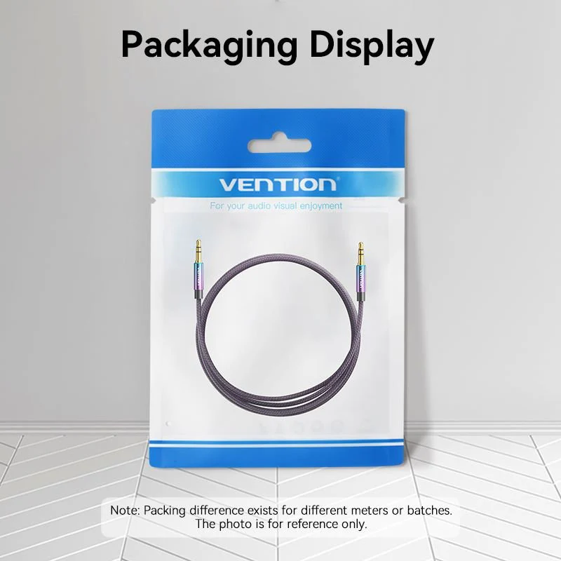 Vention Cotton Braided 3.5mm Male to Male Audio Cable 0.5/1/1.5/2/3/5M Purple Aluminum Alloy Type - Image 13