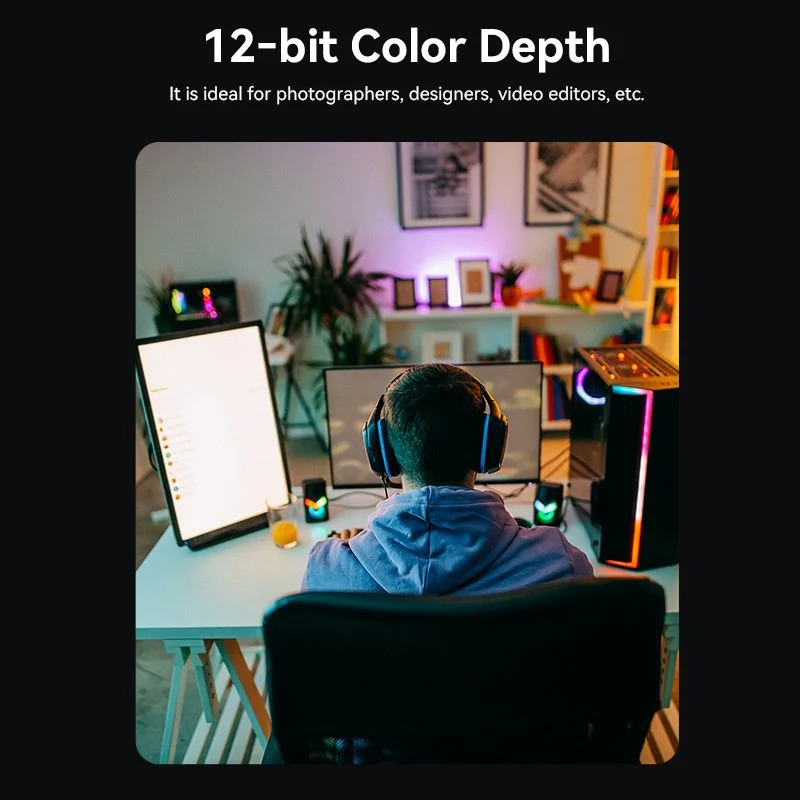 Vention Cotton Braided 8K DisplayPort Male to HDMI™ Male Cable 1.8M Black Zinc Alloy Type - Image 9