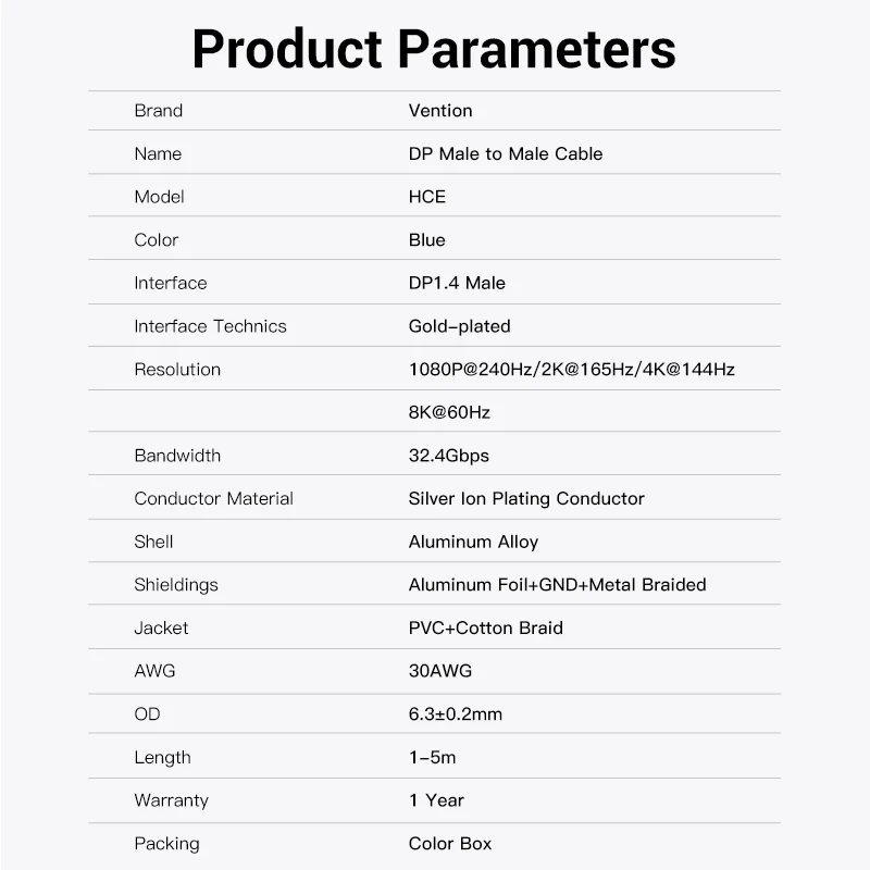 Vention 8K DisplayPort Cable - Image 15