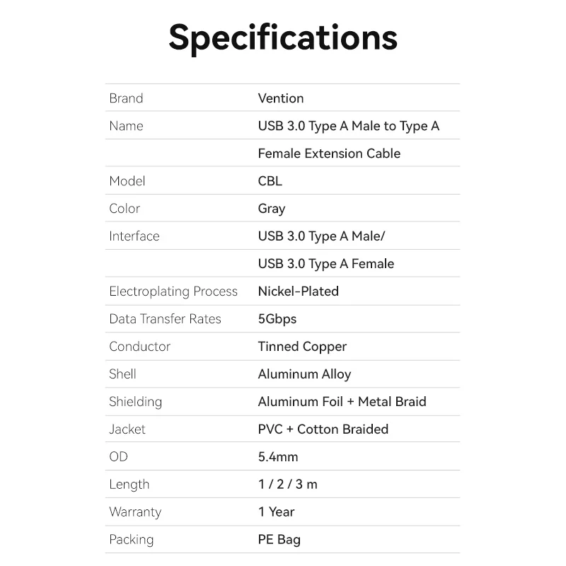 Vention USB 3.0 Extension Cable - Image 7