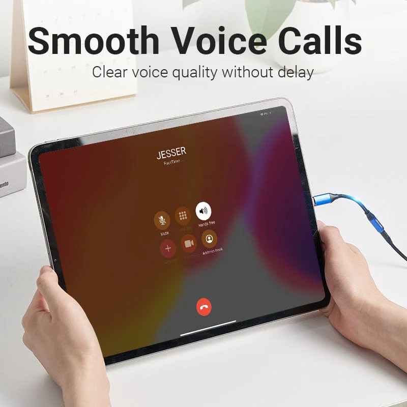 Cotton Braided USB-C Male to 3.5mm Female Audio Cable(DAC) 0.1M Blue Aluminum Alloy Type - Image 7