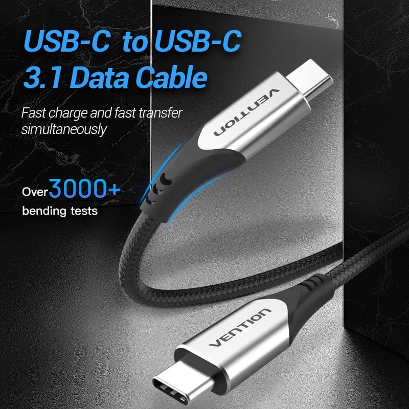 Vention Cotton Braided USB-C to USB-C 3.1 Cable - Image 2