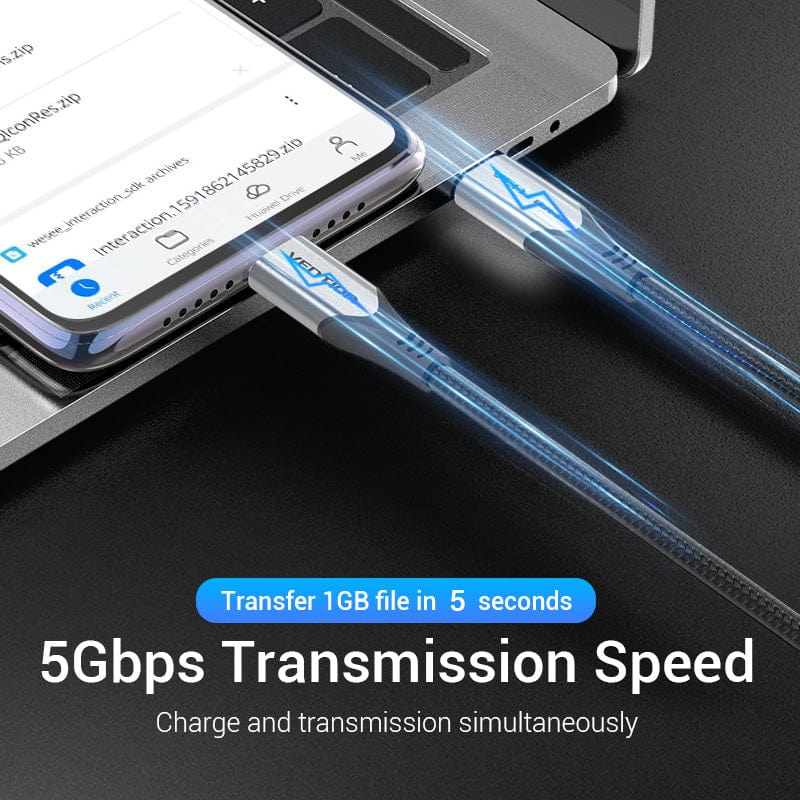 Vention Cotton Braided USB-C to USB-C 3.1 Cable - Image 3