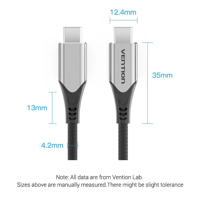Vention Cotton Braided USB-C to USB-C 3.1 Cable - Image 8