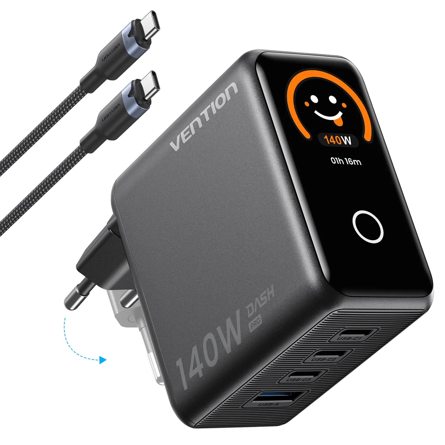 140W 4-Port GaN5.0 Charger with Smart Display - Image 2