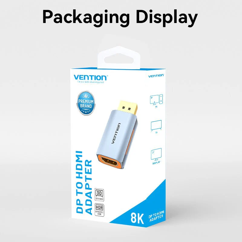 Vention DP Male to HDMI™-A Female 8K Adapter Gray Aluminum Alloy Type - Image 7