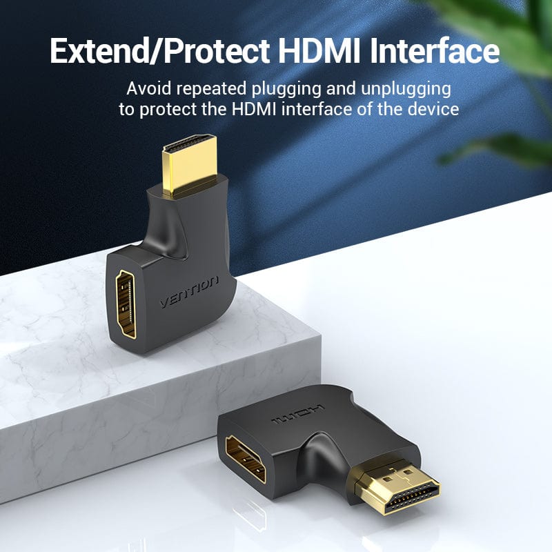 Vention HDMI™ 90 Degree Male to Female Vertical Flat Adapter Black - Image 4