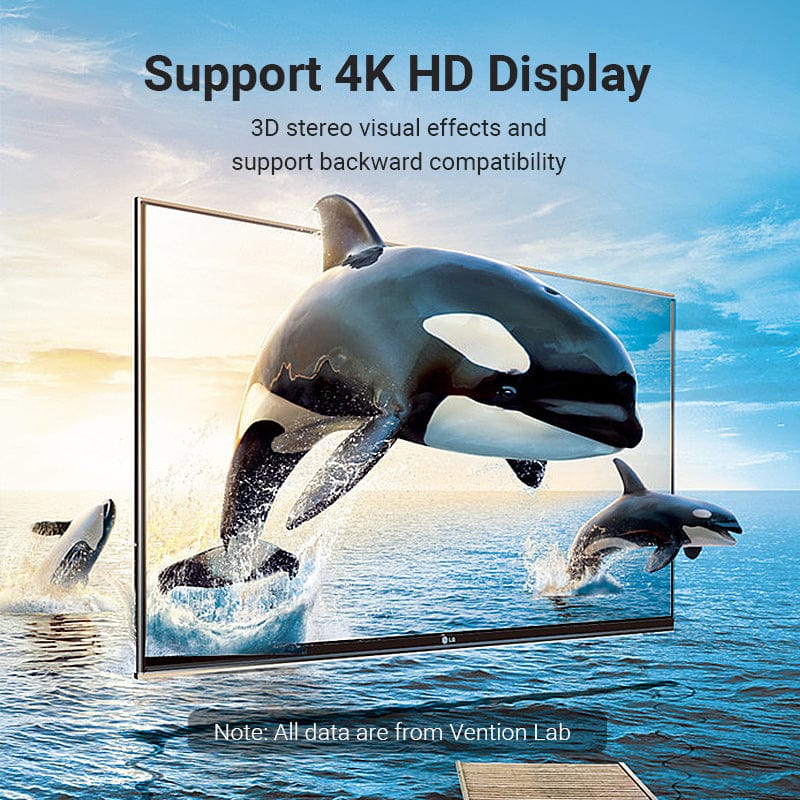 Vention HDMI™ 90 Degree Male to Female Vertical Flat Adapter Black - Image 5