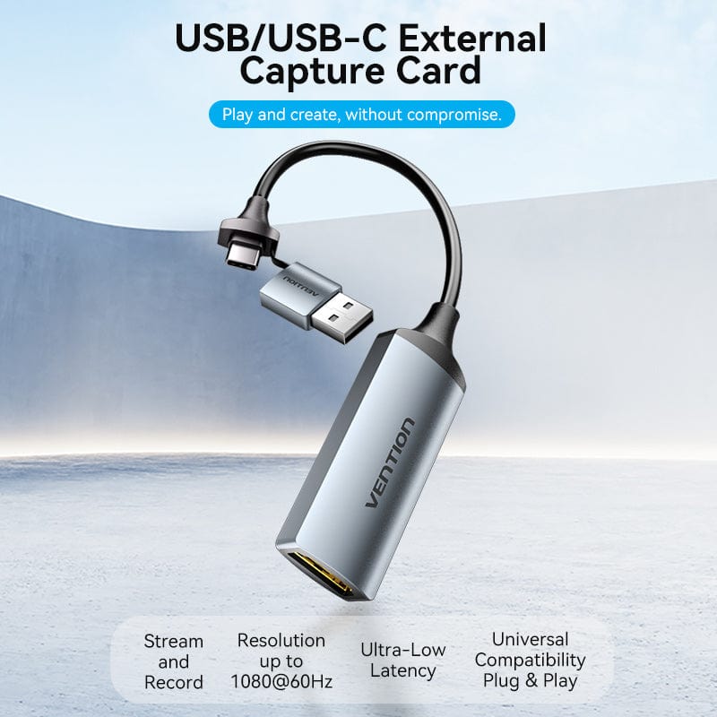 Vention HDMI™-A to USB-C/USB-A Video Capture Card 0.1M Gray - Image 2