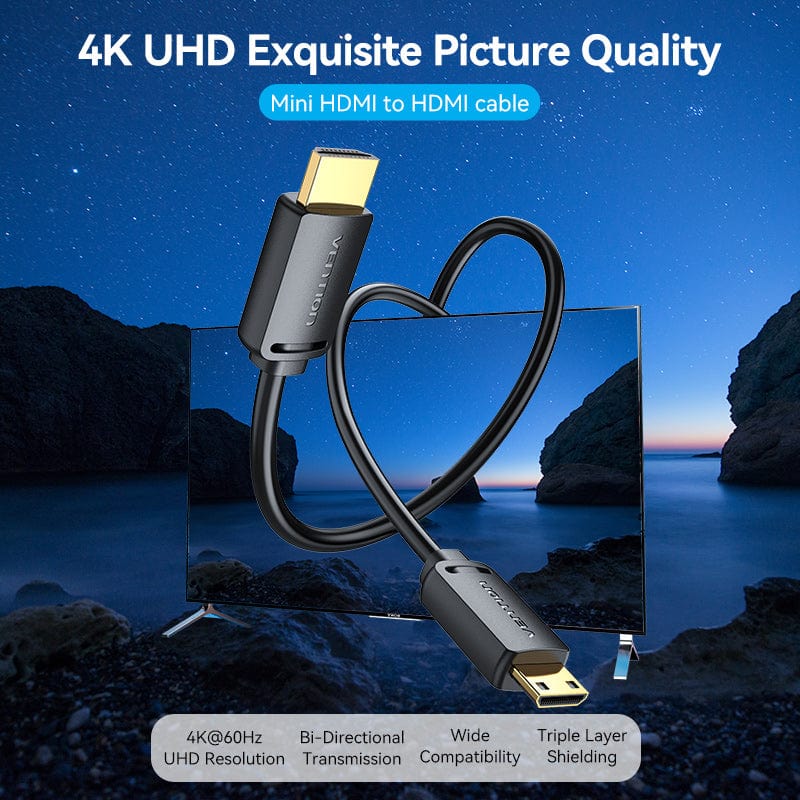 Vention HDMI™-C Male to HDMI™-A Male 4K HD Cable Black - Image 2