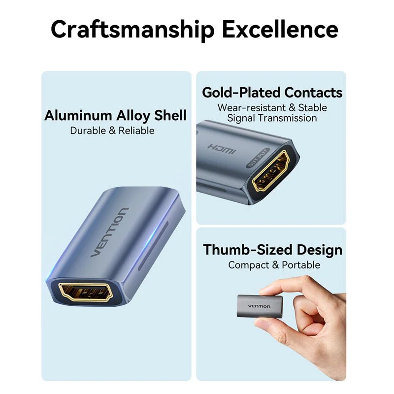 Vention HDMI™ Female to Female Repeater Gray Aluminum Alloy Type - Image 10