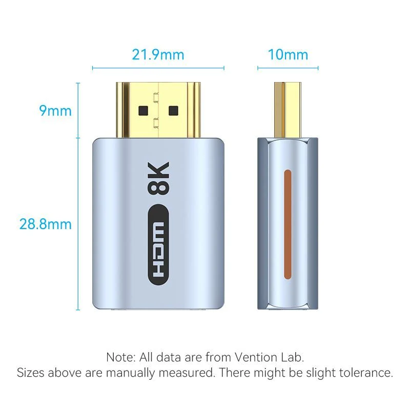 Vention HDMI™ Male to Female 8K Adapter Gray Aluminum Alloy Type - Image 14