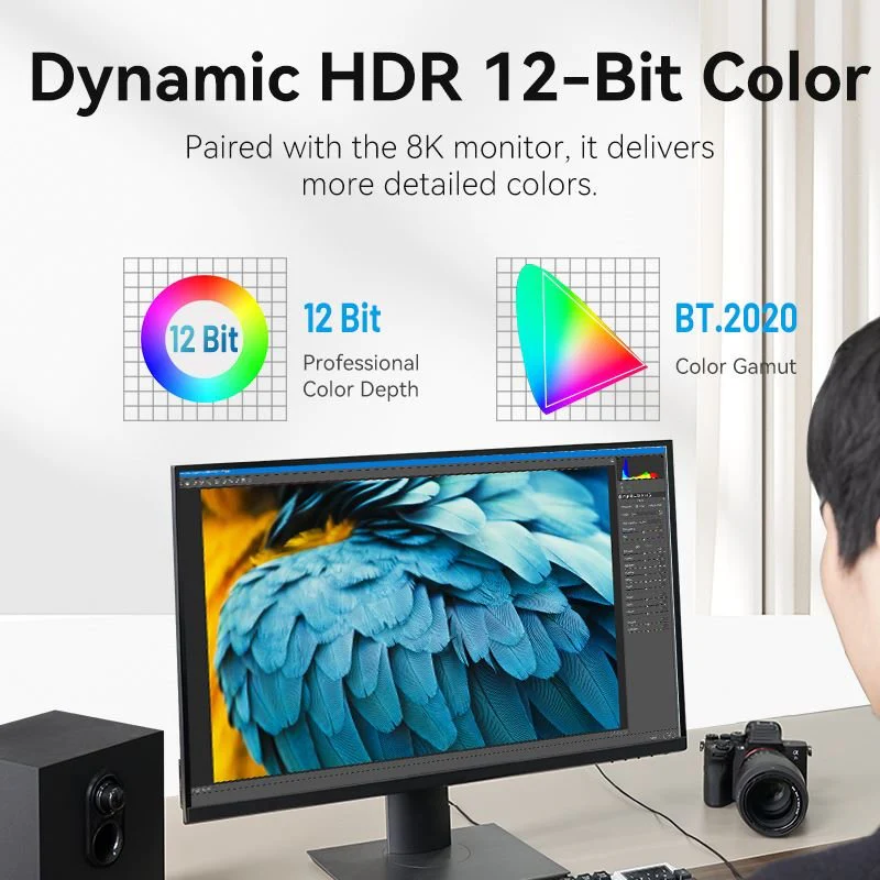 Vention HDMI™ Male to Female 8K Adapter Gray Aluminum Alloy Type - Image 8