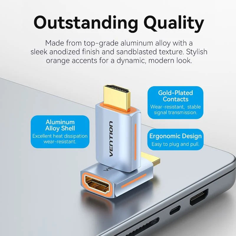 Vention HDMI™ Male to Female 8K Adapter Gray Aluminum Alloy Type - Image 9