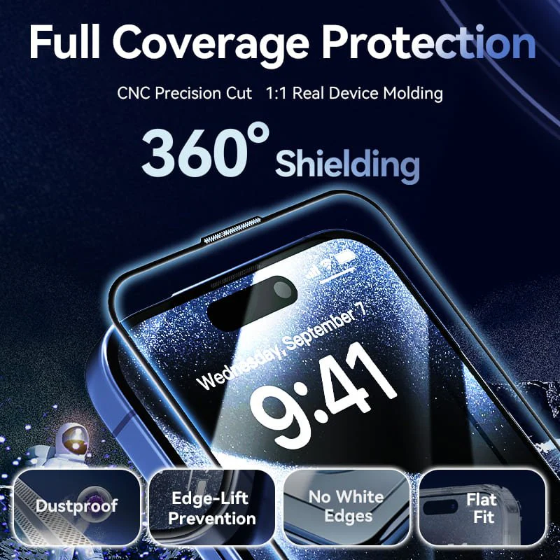 Vention HD Tempered Glass Screen Protector for iPhone 15 with Dust-Free Installation Tool - Image 5