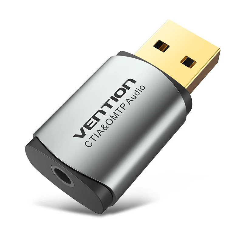Vention USB External Sound Card Gray Metal Type (OMTP-CTIA)