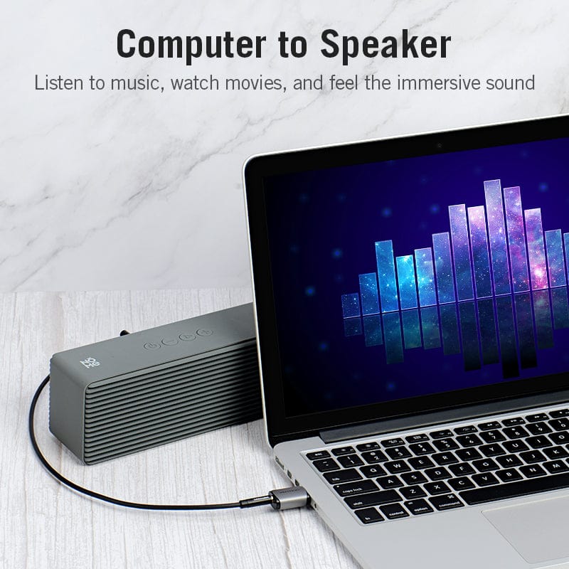 Vention USB External Sound Card Gray Metal Type (OMTP-CTIA) - Image 2