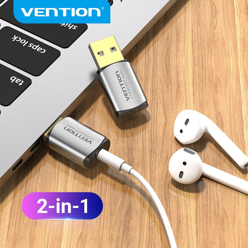 Vention USB External Sound Card Gray Metal Type (OMTP-CTIA) - Image 7
