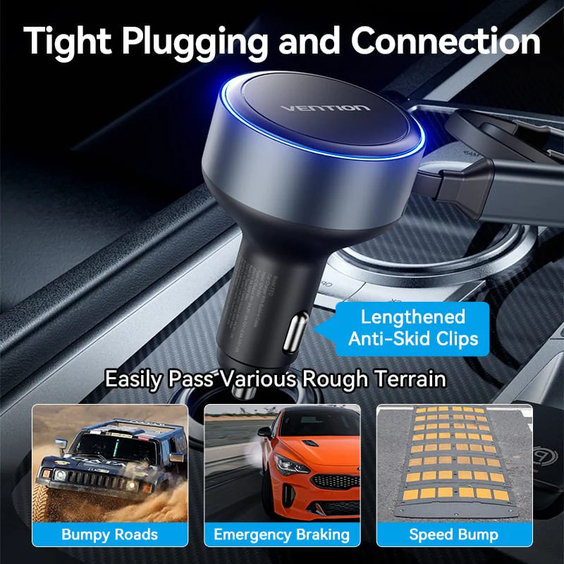 Vention Car Charger with Built-In Cable - Image 11