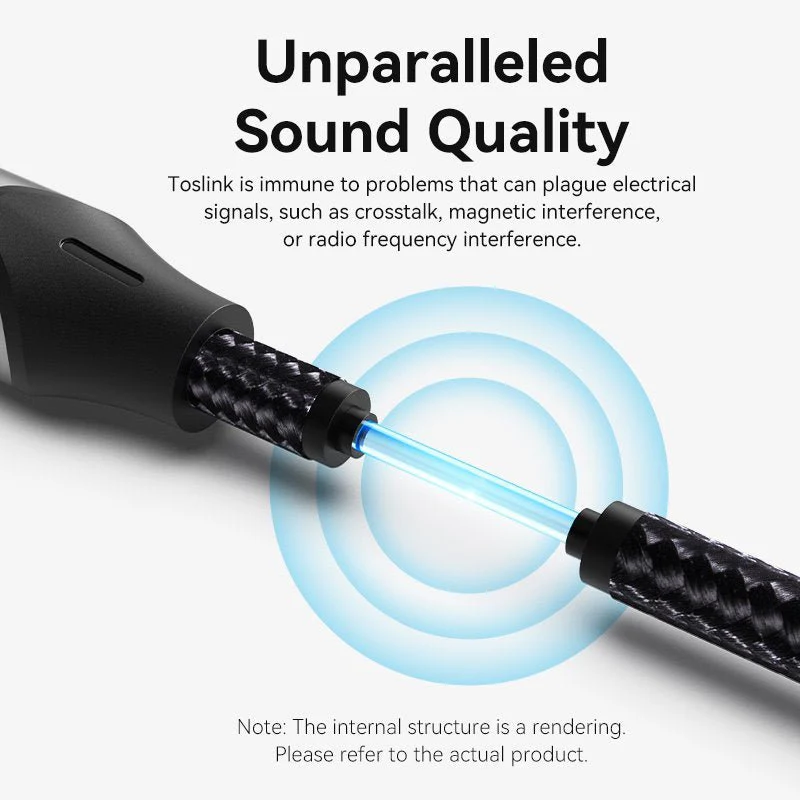 Vention Toslink to Mini Toslink Optical Audio Cable 0.5/1/1.5/2/3/5/10M Black Aluminum Alloy Type - Image 6