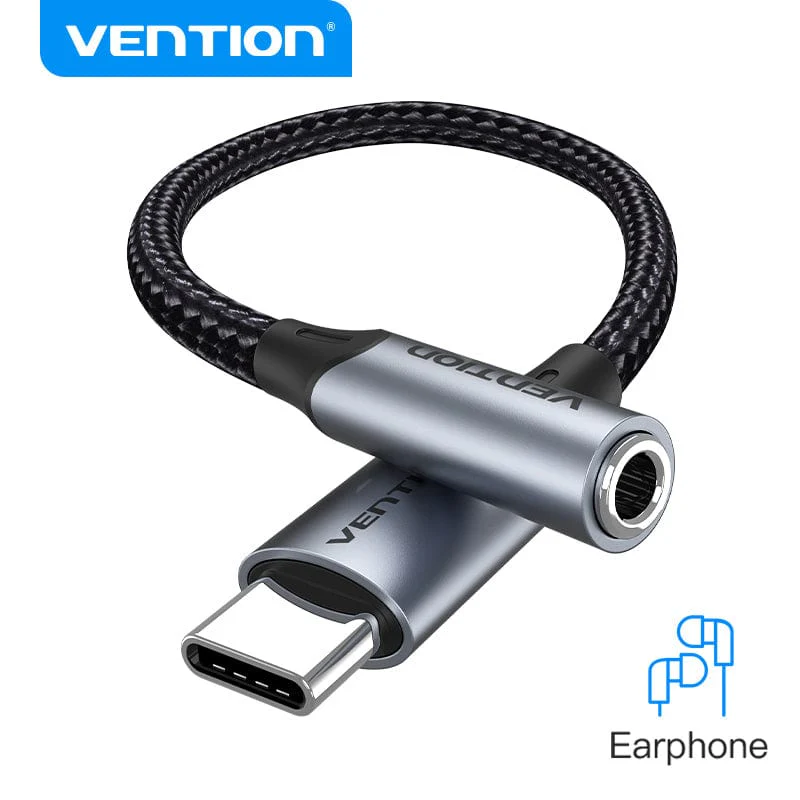 Vention Cotton Braided USB-C Male to 3.5MM Earphone Jack Adapter Aluminum Alloy Type - Image 7