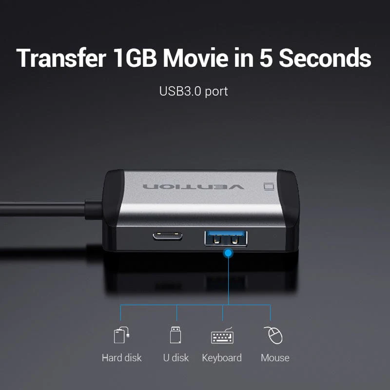 Vention 4-in-1 USB-C Docking Station - Image 5