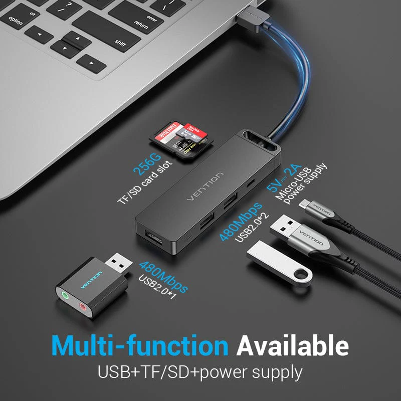 Vention 6-in-1 USB 2.0 Hub - Image 3