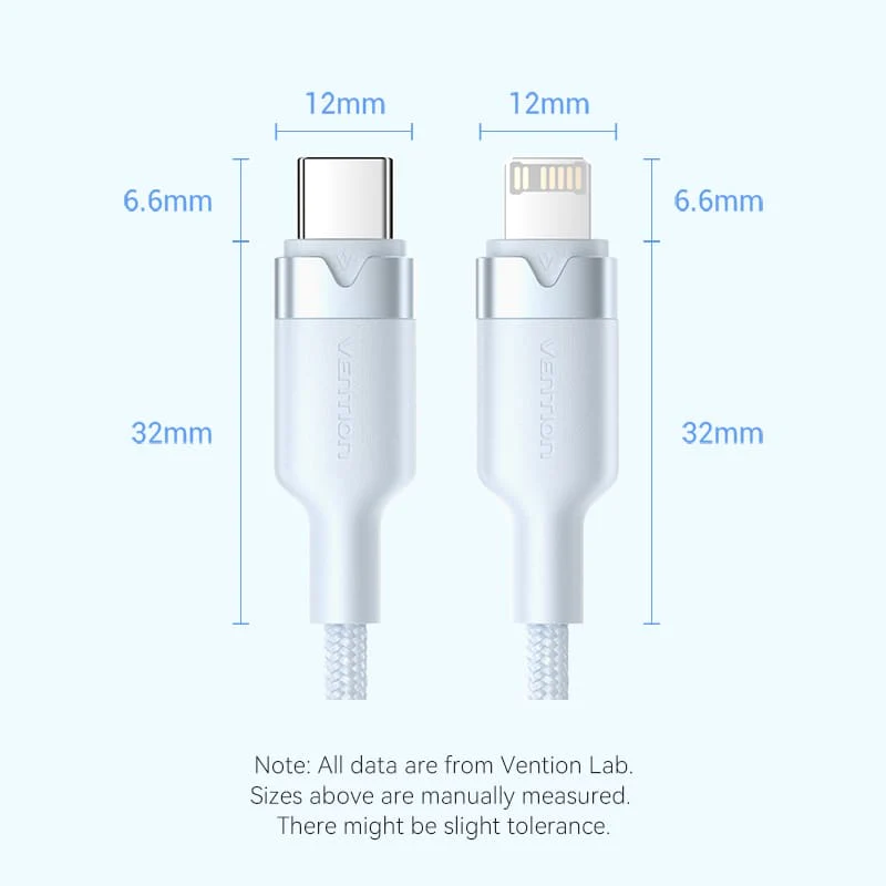 Vention USB 2.0 Type-C Male to Lightning Male 3A Cable Aluminum Alloy Type - Image 19
