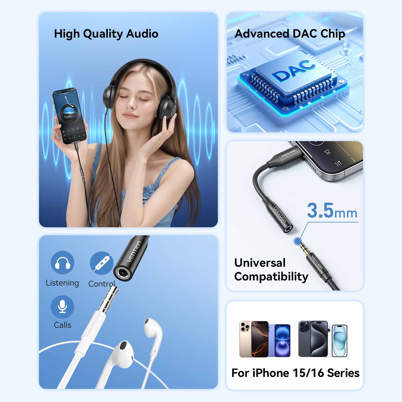 Vention USB-C Male to 3.5mm Female Audio Adapter - Image 3