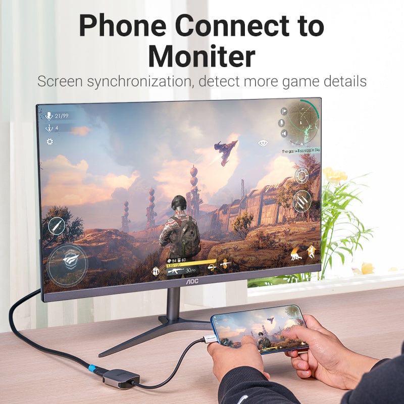 Vention USB-C to HDMI™ Converter 0.15M Gray Aluminum Alloy Type - Image 6