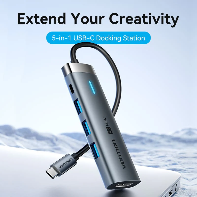 Vention 5-in-1 USB-C Docking Station - Image 2