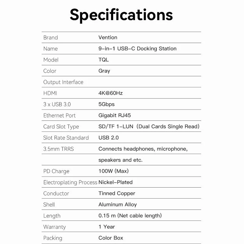 Vention 9-in-1 USB-C Docking Station - Image 13