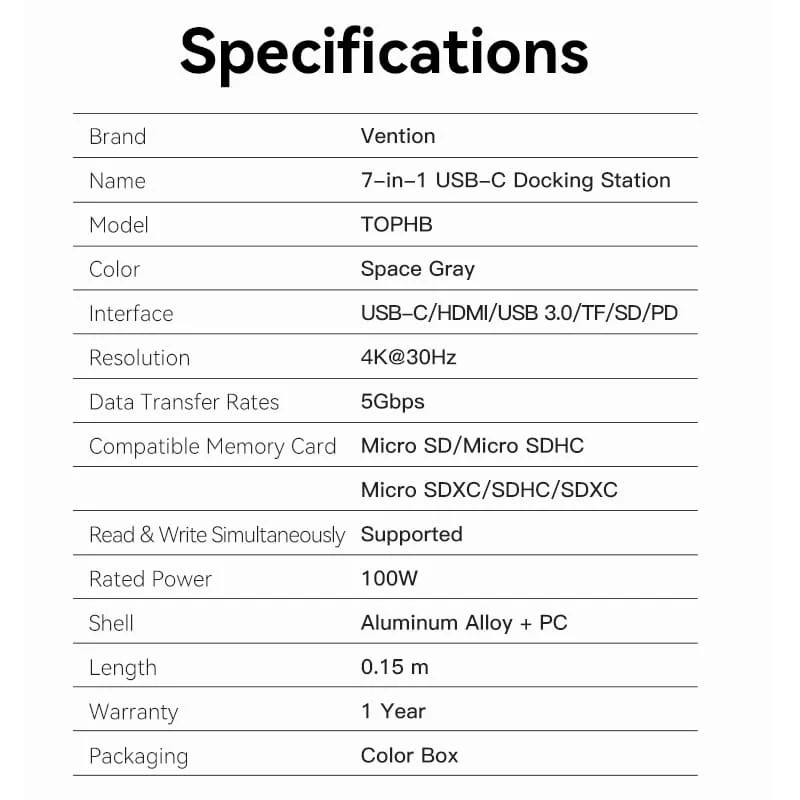 Vention 7-in-1 USB-C Docking Station - Image 13