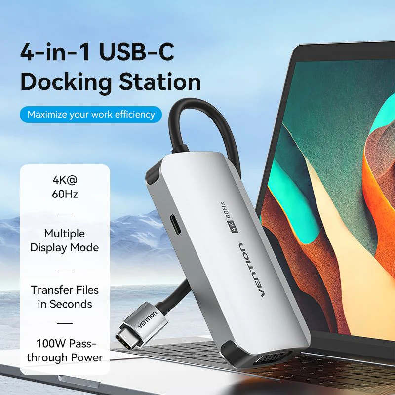Vention 4-in-1 USB-C Docking Station - Image 2